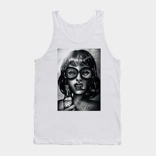 Wild tattoo girl portrait Tank Top